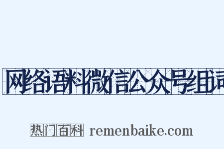 网络语料微信公众号组词是什么意思的图片